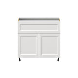 Hugo&Borg Riviera 36-in W x 34.5-in H x 24-in D Bright White 1-Drawer Base Fully Assembled Cabinet (Recessed Panel Shaker Style)