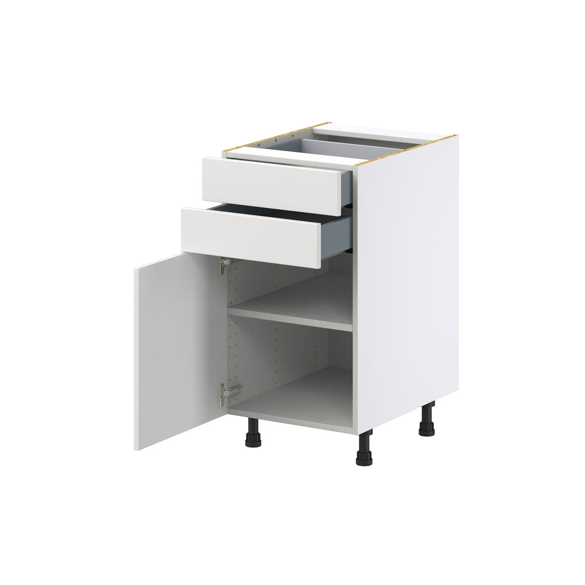 Hugo&Borg Riviera 18-in W x 34.5-in H x 24-in D Bright White 2-Drawers Base Fully Assembled Cabinet (Recessed Panel Shaker Style)