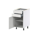 Hugo&Borg Riviera 18-in W x 34.5-in H x 24-in D Bright White 2-Drawers Base Fully Assembled Cabinet (Recessed Panel Shaker Style)