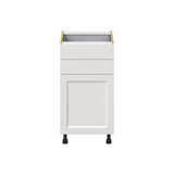 Hugo&Borg Riviera 18-in W x 34.5-in H x 24-in D Bright White 2-Drawers Base Fully Assembled Cabinet (Recessed Panel Shaker Style)