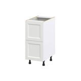 Hugo&Borg Riviera 15-in W x 34.5-in H x 24-in D Bright White 2-Drawer Base Fully Assembled Cabinet