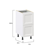 Hugo&Borg Riviera 15-in W x 34.5-in H x 24-in D Bright White 2-Drawer Base Fully Assembled Cabinet