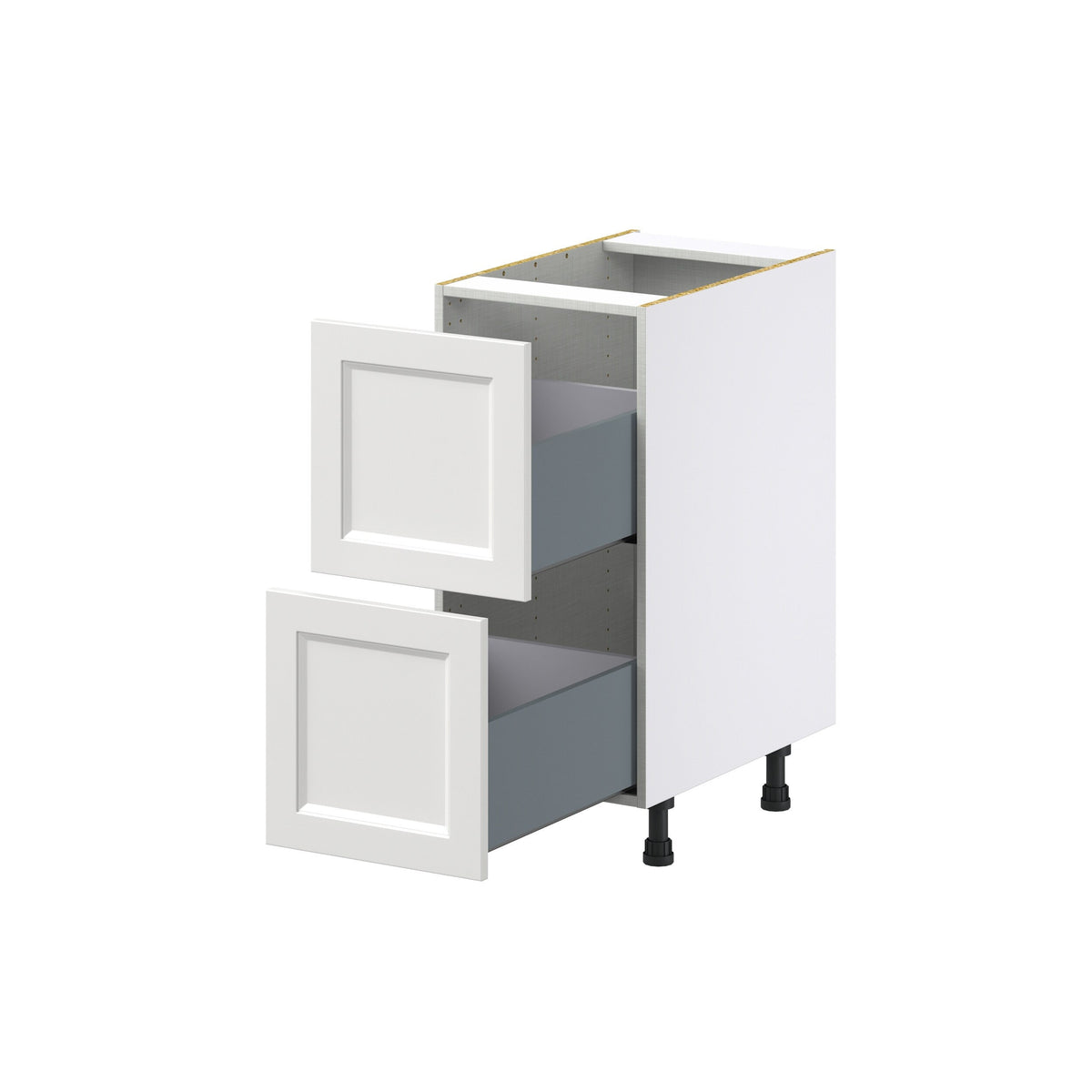 Hugo&Borg Riviera 15-in W x 34.5-in H x 24-in D Bright White 2-Drawer Base Fully Assembled Cabinet