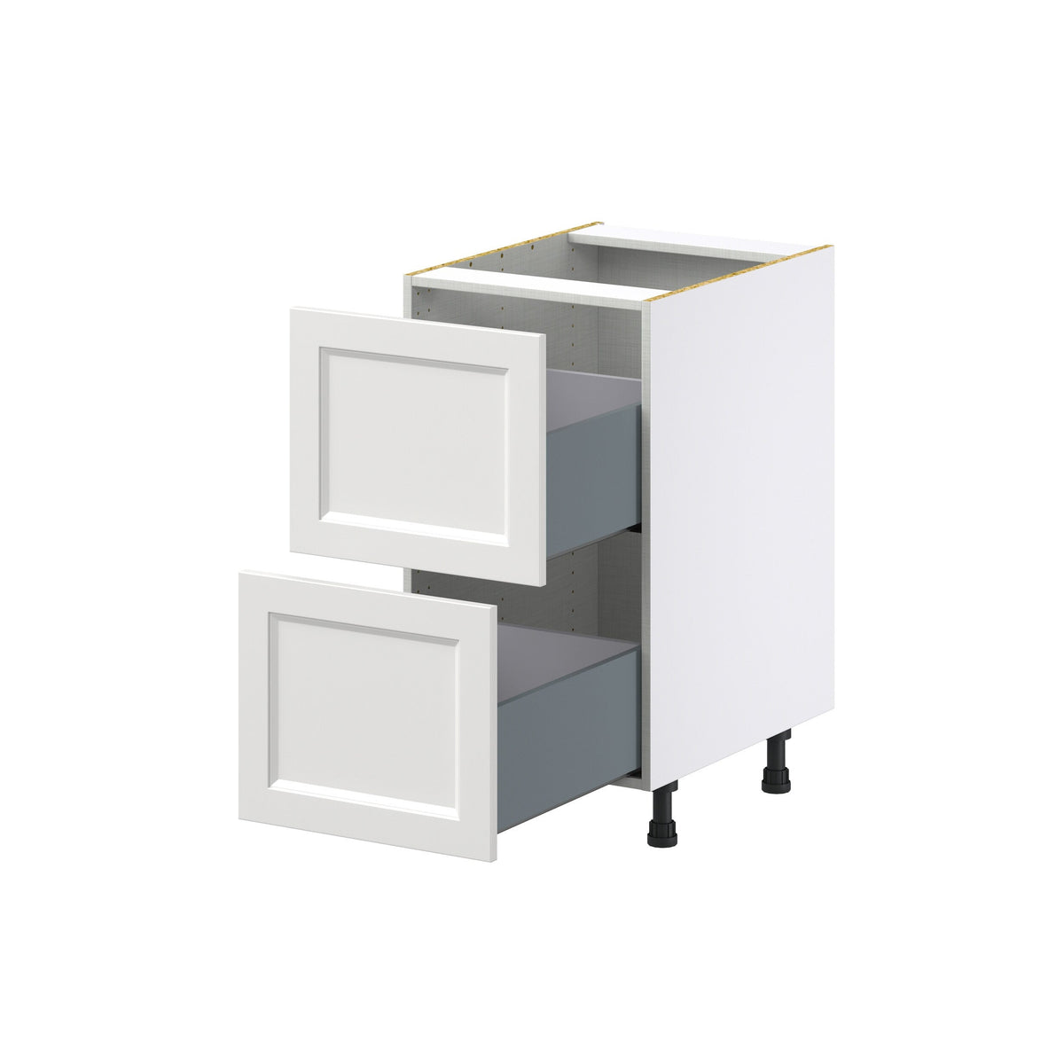 Hugo&Borg Riviera 18-in W x 34.5-in H x 25-in D Bright White 2-Drawer Base Fully Assembled Cabinet