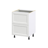Hugo&Borg Riviera 24-in W x 34.5-in H x 25-in D Bright White 2-Drawer Base Fully Assembled Cabinet