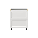 Hugo&Borg Riviera 30-in W x 34.5-in H x 25-in D Bright White 2-Drawer Base Fully Assembled Cabinet