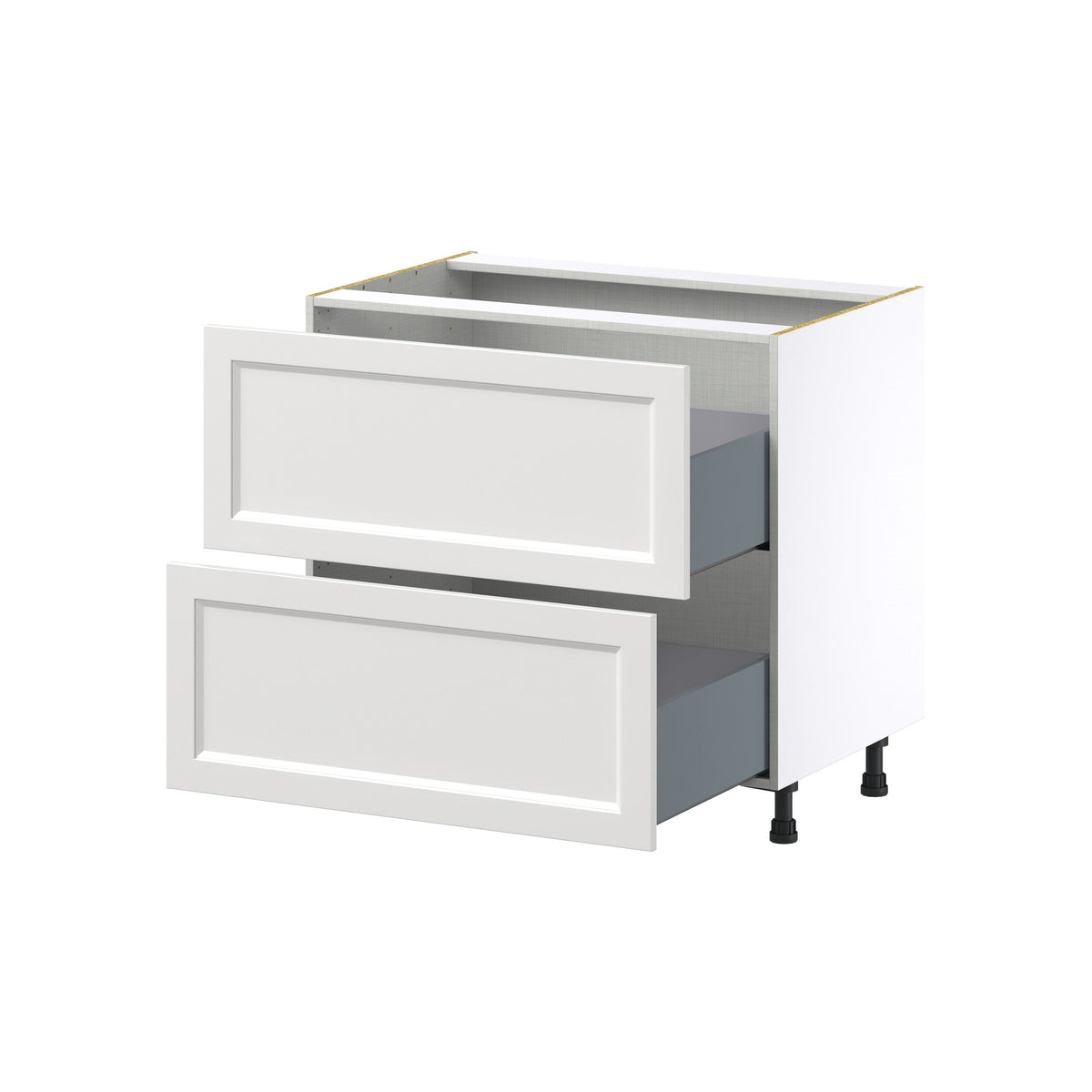Hugo&Borg Riviera 36-in W x 34.5-in H x 24-in D Bright White 2-Drawer Base Fully Assembled Cabinet