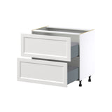 Hugo&Borg Riviera 36-in W x 34.5-in H x 24-in D Bright White 2-Drawer Base Fully Assembled Cabinet