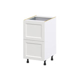 Hugo&Borg Riviera 18-in W x 34.5-in H x 24-in D Bright White 2-Drawer Base Fully Assembled Cabinet