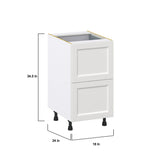Hugo&Borg Riviera 18-in W x 34.5-in H x 24-in D Bright White 2-Drawer Base Fully Assembled Cabinet