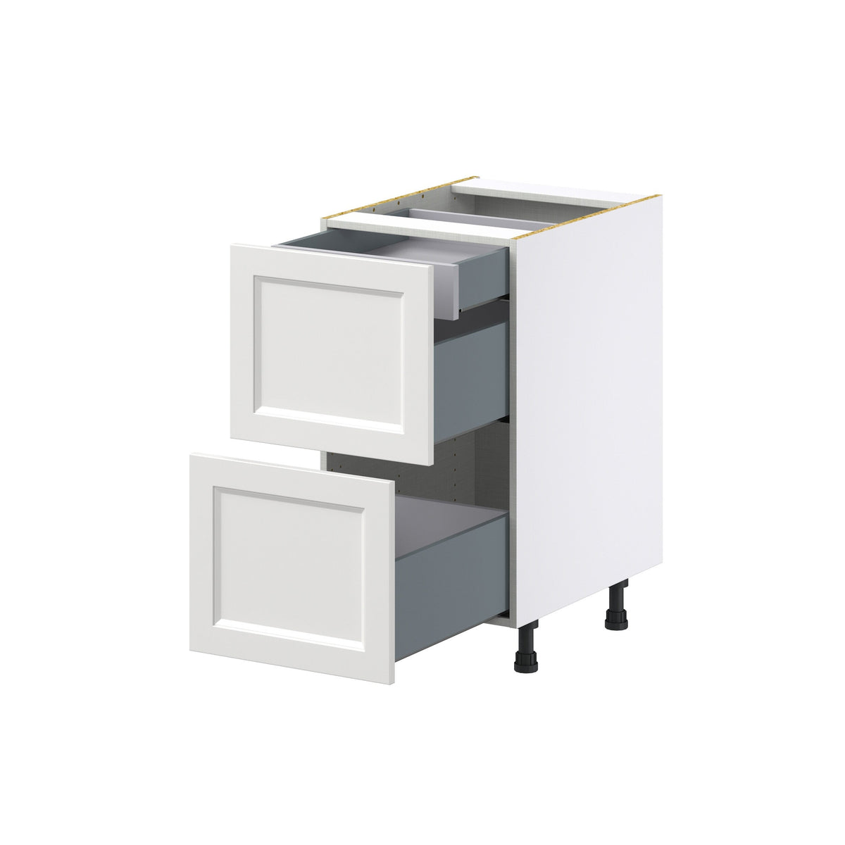 Hugo&Borg Riviera 18-in W x 34.5-in H x 24-in D Bright White 2-Drawer Base Fully Assembled Cabinet