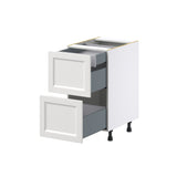Hugo&Borg Riviera 18-in W x 34.5-in H x 24-in D Bright White 2-Drawer Base Fully Assembled Cabinet