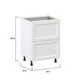 Hugo&Borg Riviera 24-in W x 34.5-in H x 24-in D Bright White 2-Drawer Base Fully Assembled Cabinet