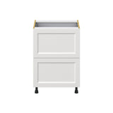 Hugo&Borg Riviera 24-in W x 34.5-in H x 24-in D Bright White 2-Drawer Base Fully Assembled Cabinet