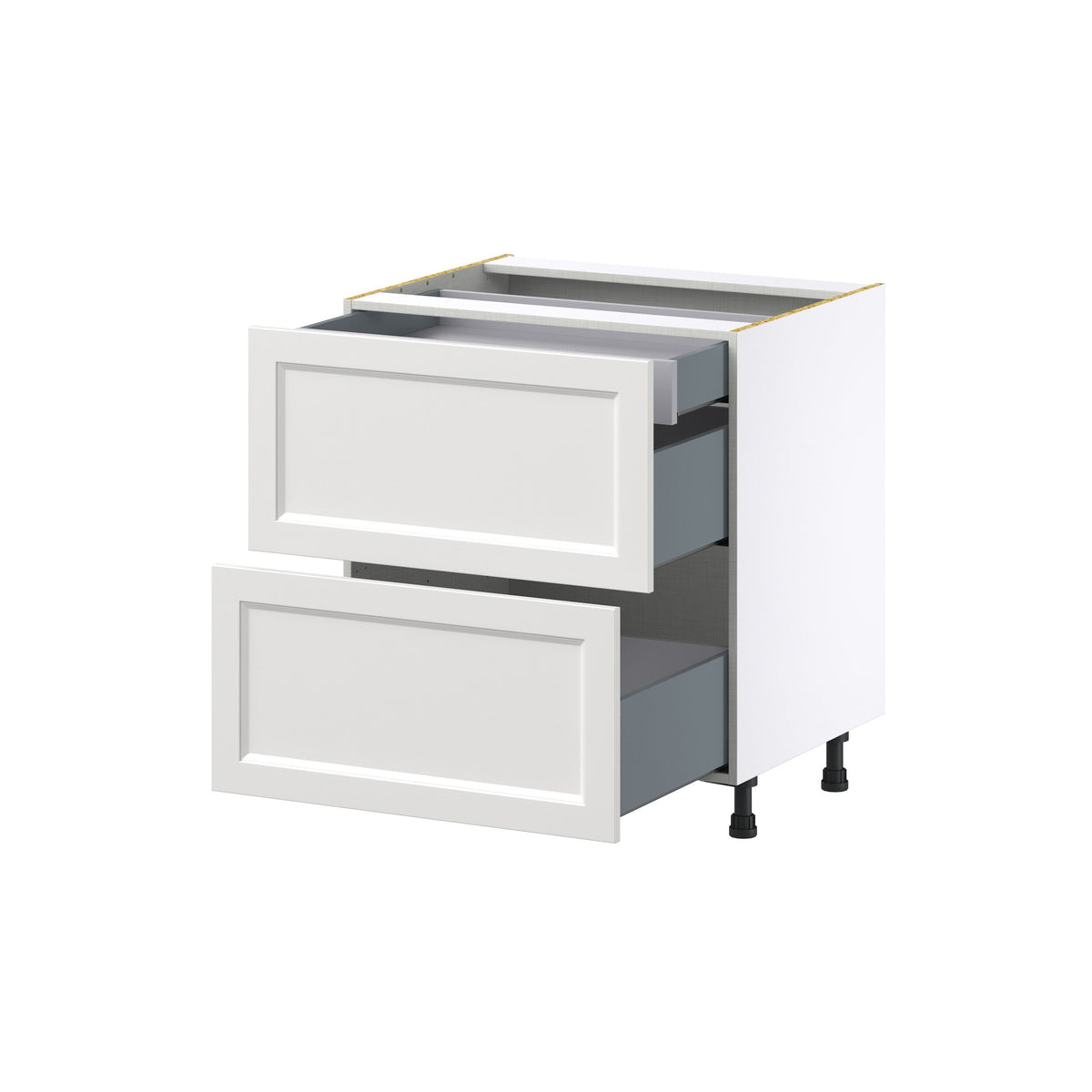 Hugo&Borg Riviera 30-in W x 34.5-in H x 24-in D Bright White 2-Drawer Base Fully Assembled Cabinet