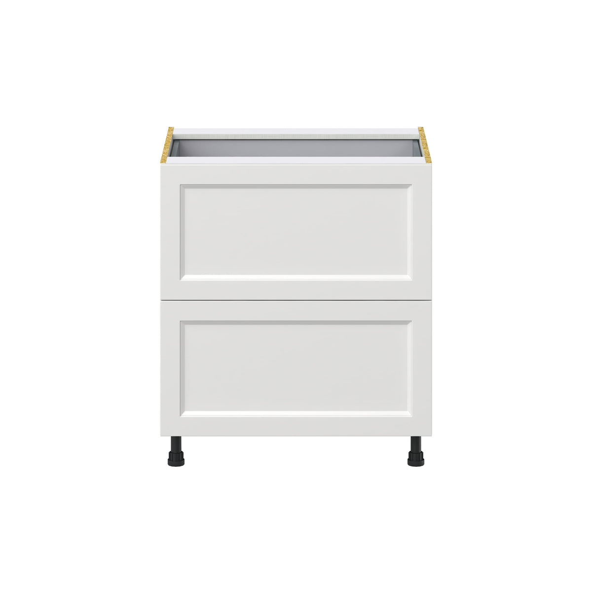 Hugo&Borg Riviera 30-in W x 34.5-in H x 24-in D Bright White 2-Drawer Base Fully Assembled Cabinet