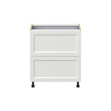 Hugo&Borg Riviera 30-in W x 34.5-in H x 24-in D Bright White 2-Drawer Base Fully Assembled Cabinet