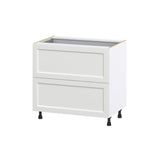 Hugo&Borg Riviera 36-in W x 34.5-in H x 24-in D Bright White 2-Drawer Base Fully Assembled Cabinet