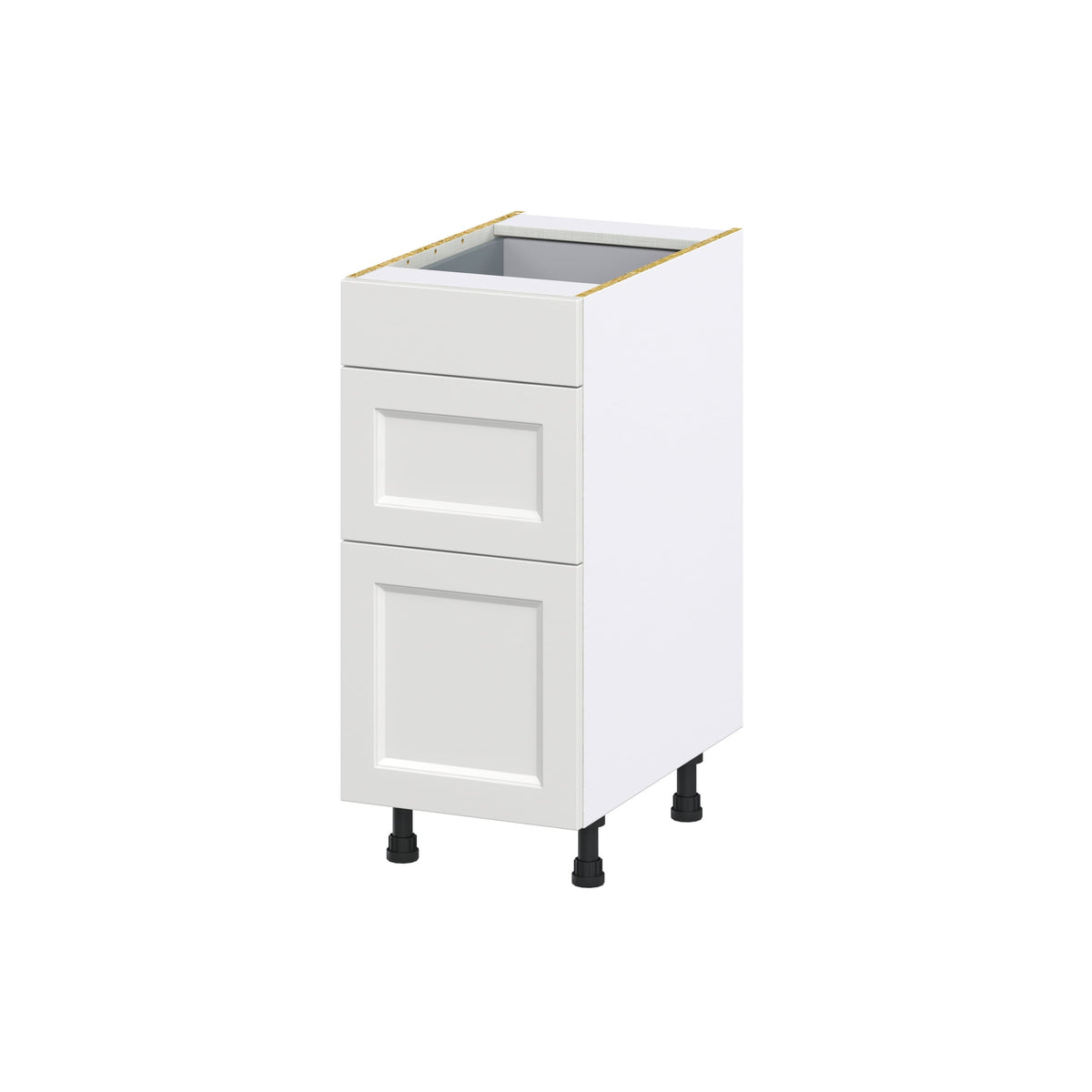 Hugo&Borg Riviera 15-in W x 34.5-in H x 25-in D Bright White 3-Drawer Base Fully Assembled Cabinet