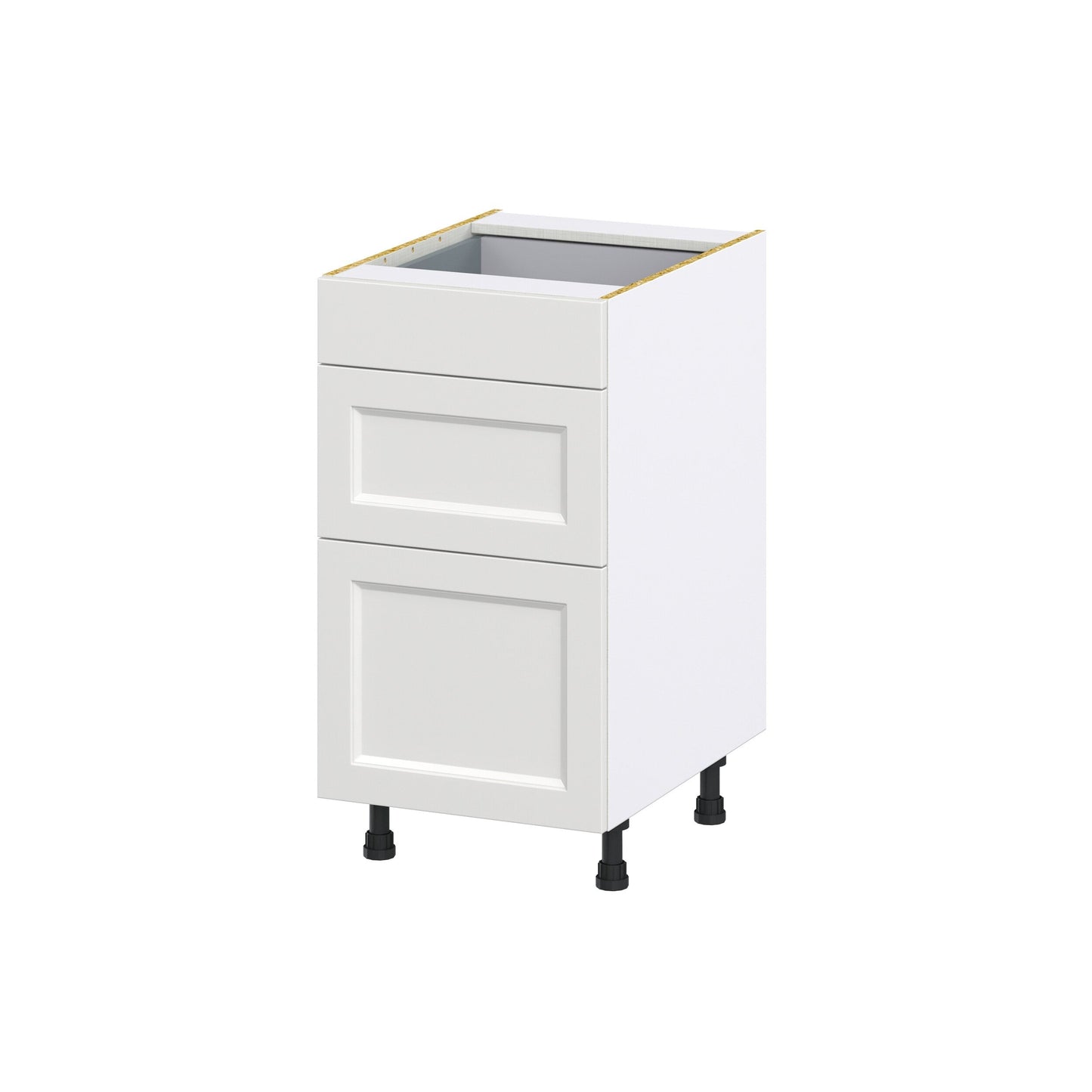Hugo&Borg Riviera 18-in W x 34.5-in H x 25-in D Bright White 3-Drawer Base Fully Assembled Cabinet