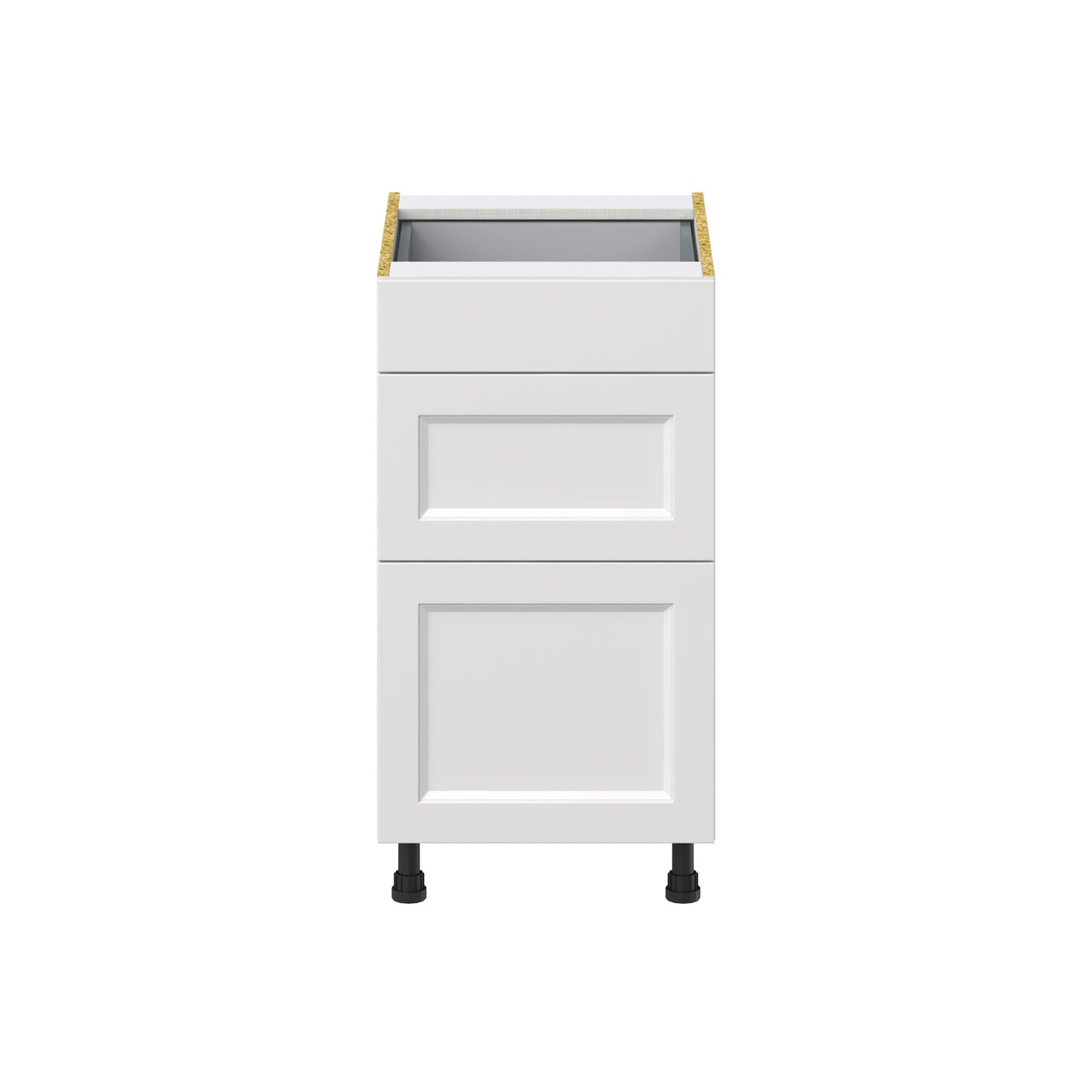 Hugo&Borg Riviera 18-in W x 34.5-in H x 25-in D Bright White 3-Drawer Base Fully Assembled Cabinet