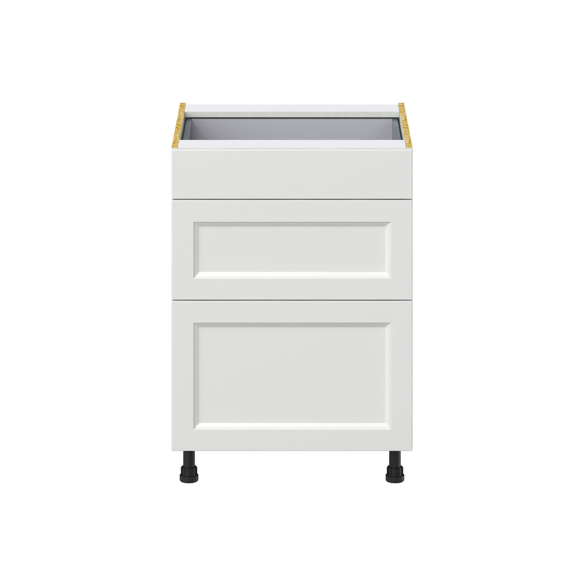 Hugo&Borg Riviera 24-in W x 34.5-in H x 24-in D Bright White 3-Drawer Base Fully Assembled Cabinet