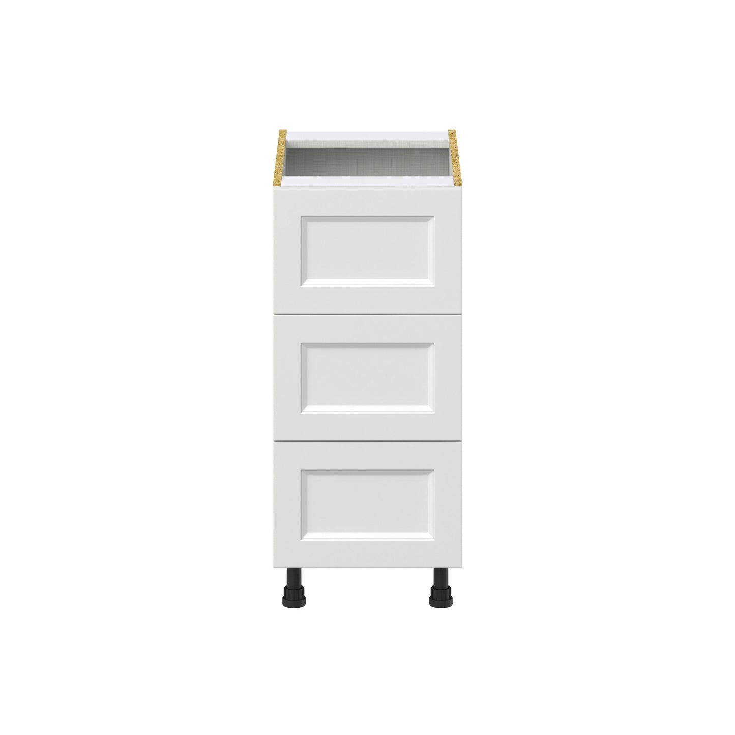Hugo&Borg Riviera 15-in W x 34.5-in H x 24-in D Bright White 3-Drawer Base Fully Assembled Cabinet