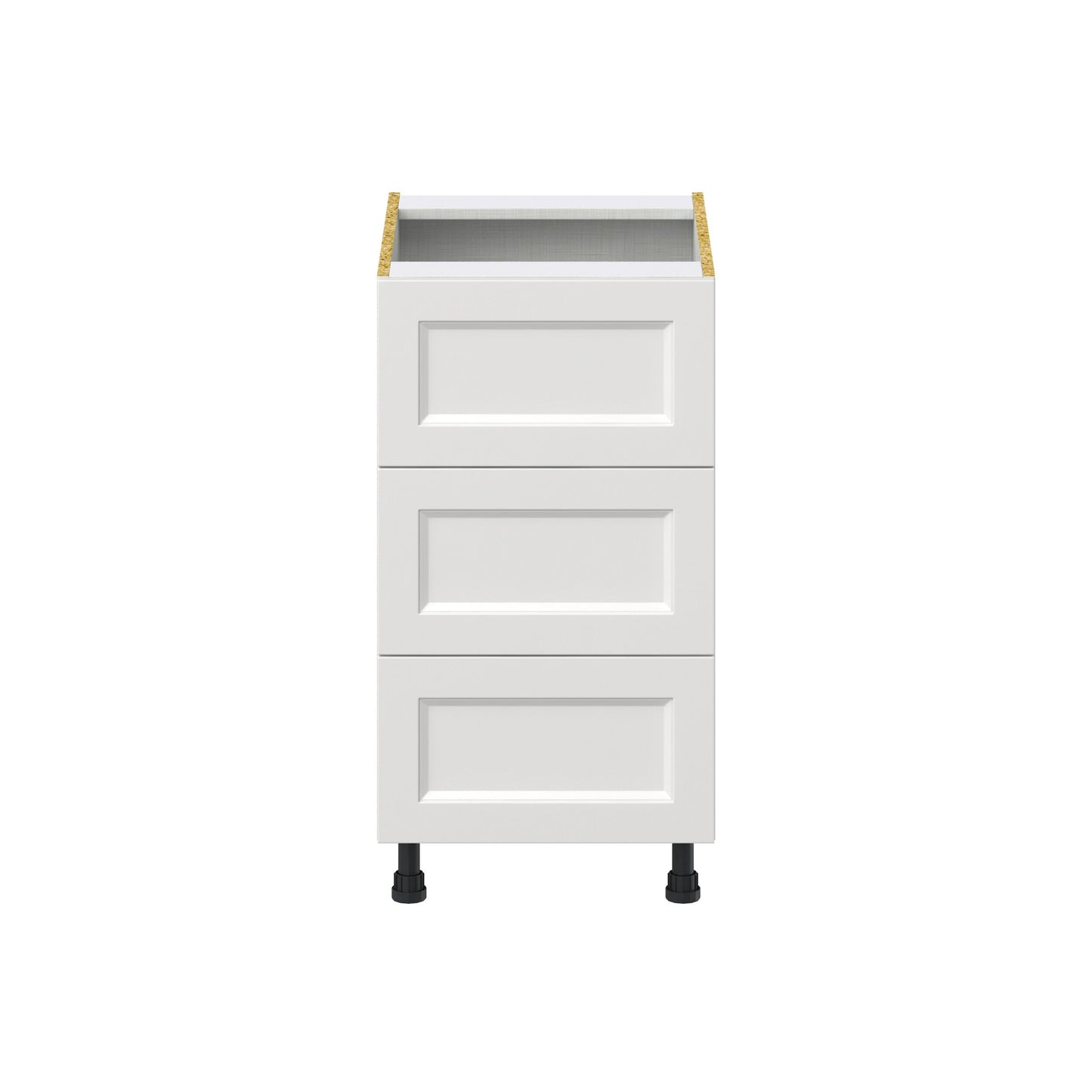 Hugo&Borg Riviera 18-in W x 34.5-in H x 24-in D Bright White 3-Drawer Base Fully Assembled Cabinet
