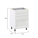 Hugo&Borg Riviera 24-in W x 34.5-in H x 24-in D Bright White 4-Drawer Base Fully Assembled Cabinet