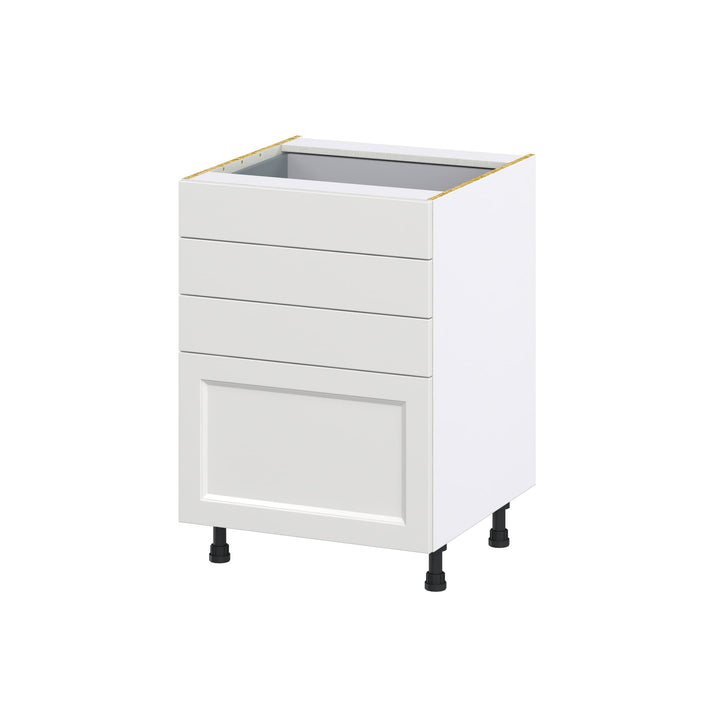 Hugo&Borg Riviera 24-in W x 34.5-in H x 24-in D Bright White 4-Drawer Base Fully Assembled Cabinet