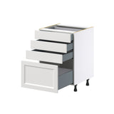 Hugo&Borg Riviera 24-in W x 34.5-in H x 24-in D Bright White 4-Drawer Base Fully Assembled Cabinet