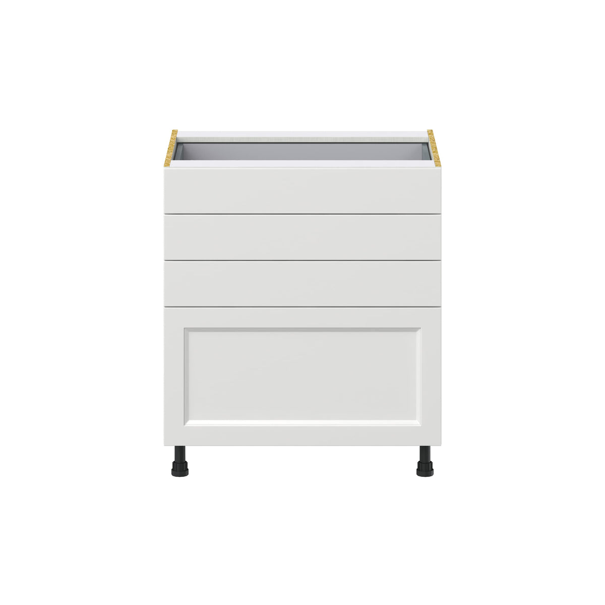 Hugo&Borg Riviera 30-in W x 34.5-in H x 25-in D Bright White 4-Drawer Base Fully Assembled Cabinet