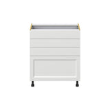 Hugo&Borg Riviera 30-in W x 34.5-in H x 25-in D Bright White 4-Drawer Base Fully Assembled Cabinet