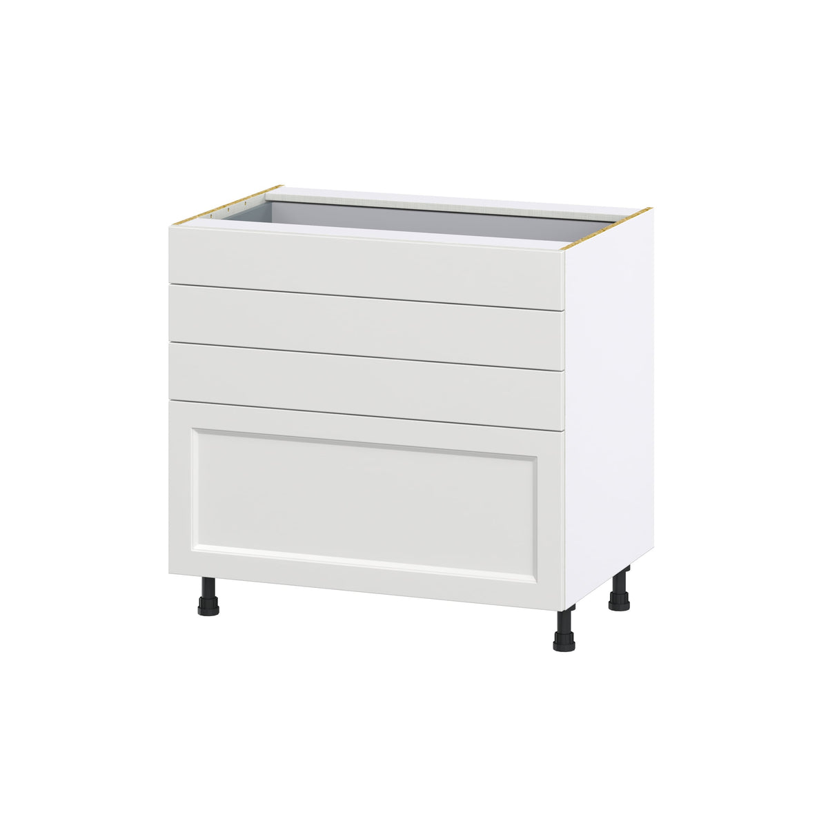 Hugo&Borg Riviera 36-in W x 34.5-in H x 24-in D Bright White 4-Drawer Base Fully Assembled Cabinet