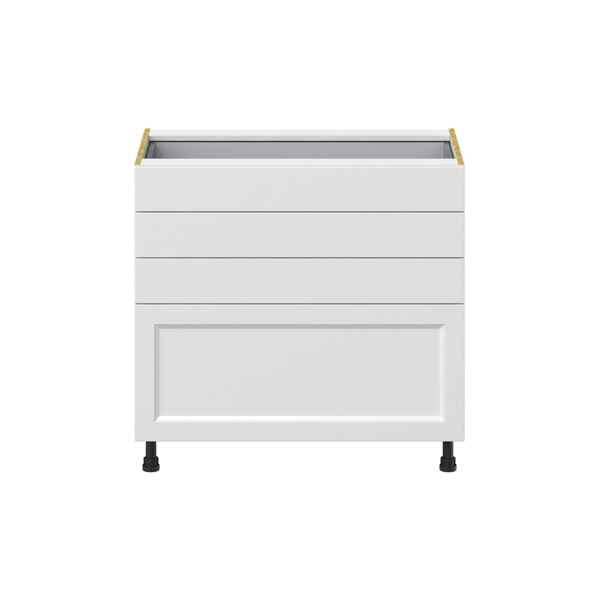 Hugo&Borg Riviera 36-in W x 34.5-in H x 24-in D Bright White 4-Drawer Base Fully Assembled Cabinet