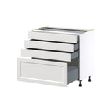 Hugo&Borg Riviera 36-in W x 34.5-in H x 24-in D Bright White 4-Drawer Base Fully Assembled Cabinet