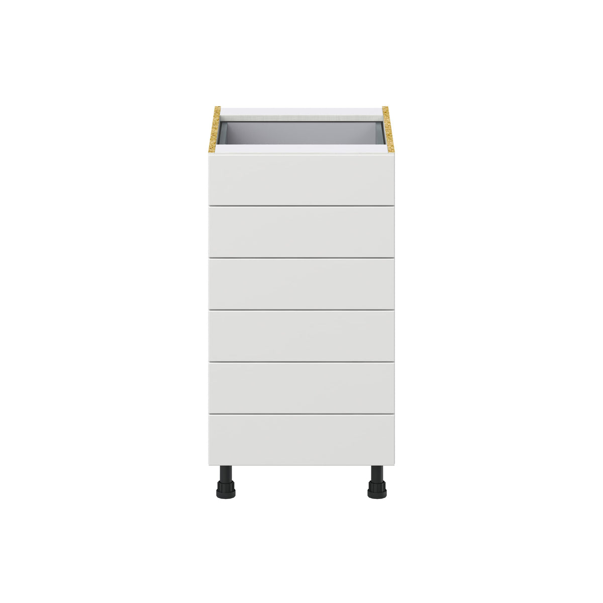 Hugo&Borg Riviera 18-in W x 34.5-in H x 24-in D Bright White 6-Drawer Base Fully Assembled Cabinet