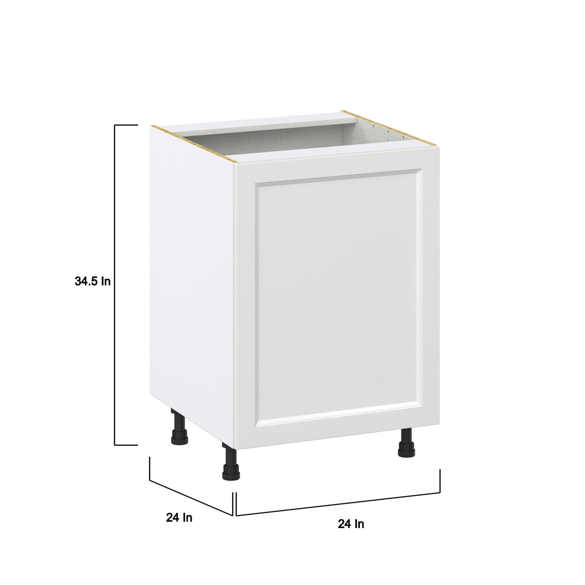 Hugo&Borg Riviera 24-in W x 34.5-in H x 24-in D Bright White Sink Base Fully Assembled Cabinet (Recessed Panel Shaker Style)