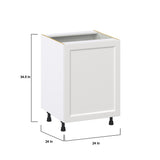 Hugo&Borg Riviera 24-in W x 34.5-in H x 24-in D Bright White Sink Base Fully Assembled Cabinet (Recessed Panel Shaker Style)