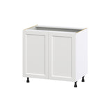 Hugo&Borg Riviera 36-in W x 34.5-in H x 24-in D Bright White Sink Base Fully Assembled Cabinet (Recessed Panel Shaker Style)