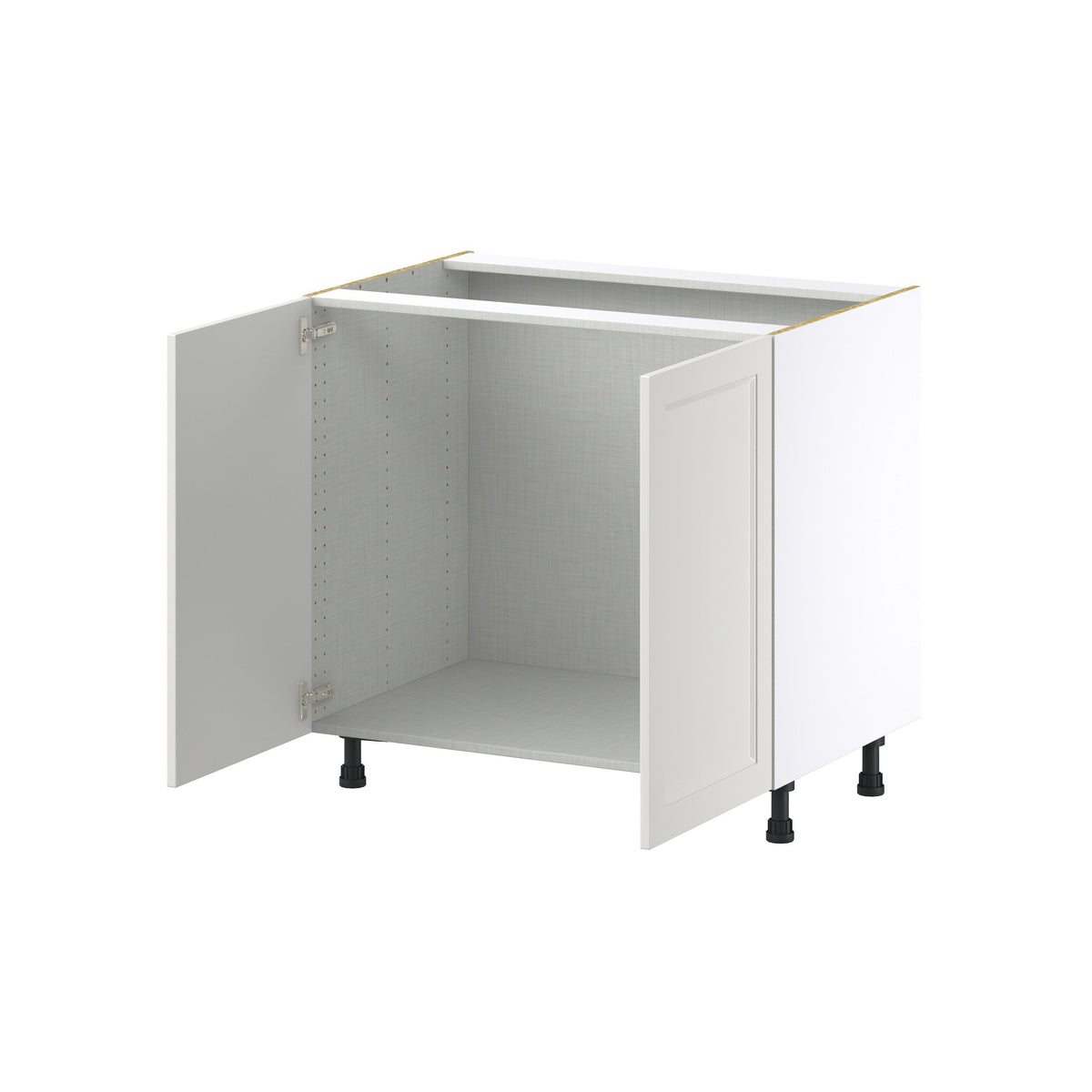 Hugo&Borg Riviera 36-in W x 34.5-in H x 24-in D Bright White Sink Base Fully Assembled Cabinet (Recessed Panel Shaker Style)
