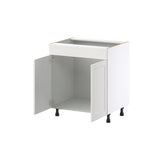 Hugo&Borg Riviera 30-in W x 34.5-in H x 24-in D Bright White Sink Base Fully Assembled Cabinet (Recessed Panel Shaker Style)