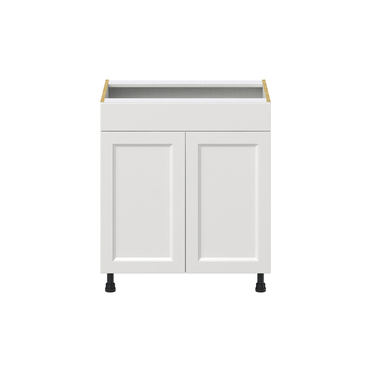 Hugo&Borg Riviera 30-in W x 34.5-in H x 24-in D Bright White Sink Base Fully Assembled Cabinet (Recessed Panel Shaker Style)