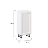 Hugo&Borg Riviera 15-in W x 34.5-in H x 14-in D Bright White Base Fully Assembled Cabinet (Recessed Panel Shaker Door Style)