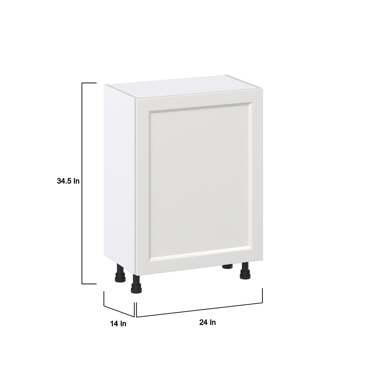 Hugo&Borg Riviera 24-in W x 34.5-in H x 14-in D Bright White Base Fully Assembled Cabinet (Recessed Panel Shaker Door Style)