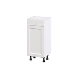 Hugo&Borg Riviera 15-in W x 34.5-in H x 14-in D Bright White 1-Drawer Base Fully Assembled Cabinet (Recessed Panel Shaker Style)