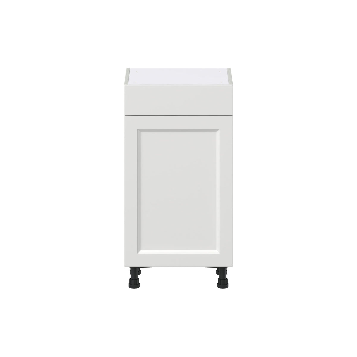 Hugo&Borg Riviera 18-in W x 34.5-in H x 14-in D Bright White 1-Drawer Base Fully Assembled Cabinet (Recessed Panel Shaker Style)