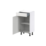 Hugo&Borg Riviera 18-in W x 34.5-in H x 14-in D Bright White 1-Drawer Base Fully Assembled Cabinet (Recessed Panel Shaker Style)