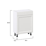 Hugo&Borg Riviera 24-in W x 34.5-in H x 14-in D Bright White 1-Drawer Base Fully Assembled Cabinet (Recessed Panel Shaker Style)