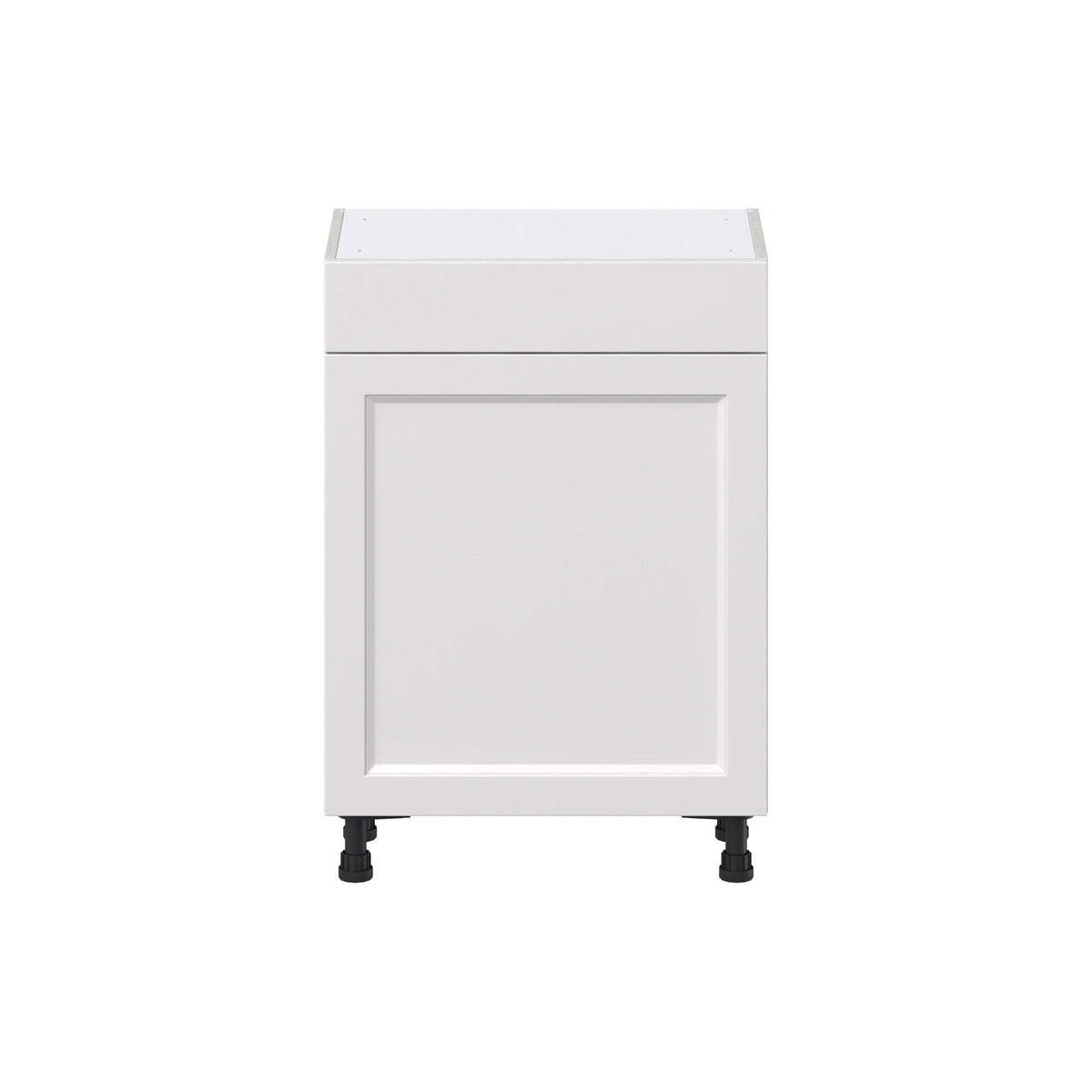 Hugo&Borg Riviera 24-in W x 34.5-in H x 14-in D Bright White 1-Drawer Base Fully Assembled Cabinet (Recessed Panel Shaker Style)